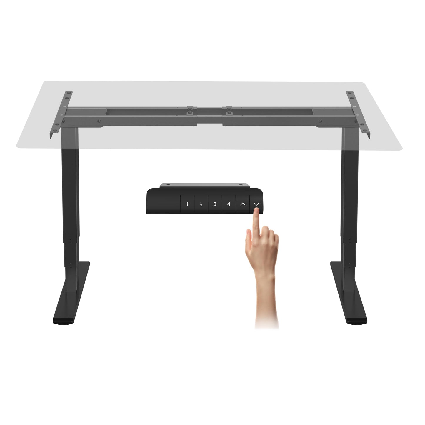 FLEXISPOT E6 Essential Dual Motor Standing Desk Frame 3 Stages Electric Height Adjustable Stand Up Desk Frame Only ((Black) - 48.8" Max Height