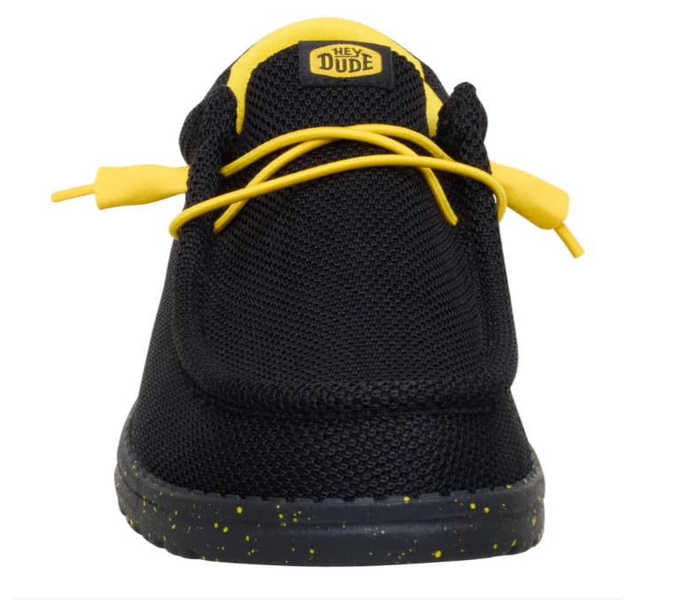HEYDUDE Wally Stretch Sox Black/Yellow Size 14, Men’s Shoes, Slip-on Loafers, Comfortable & Light-Weight