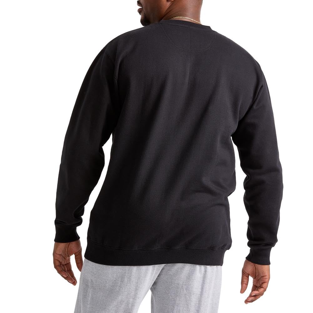 Champion Men's Crewneck Fleece Sweatshirt, Standard Fit, Midweight, Available in Regular and Big, Black-C Logo, 3X-Large Tall