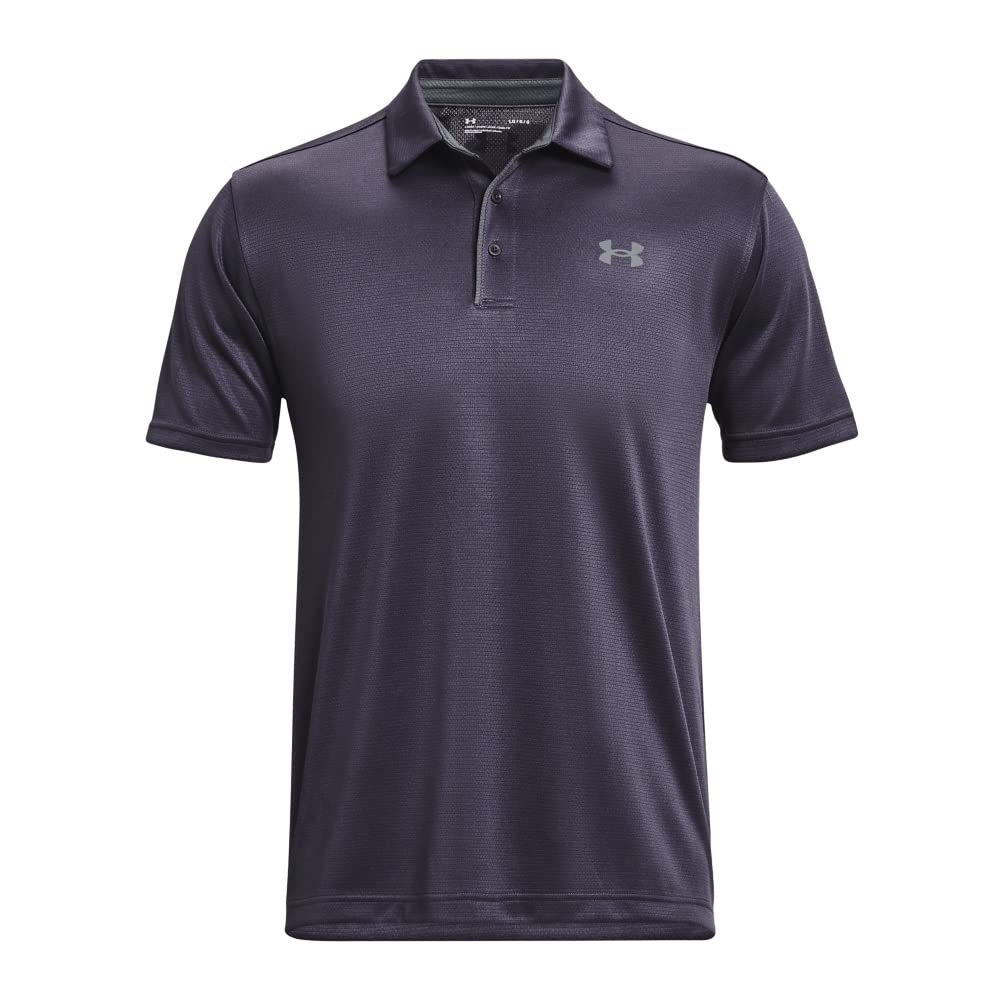 Under Armour Men's Tech Golf Polo, (559) Tempered Steel/Pitch Gray/Pitch Gray, Small Tall