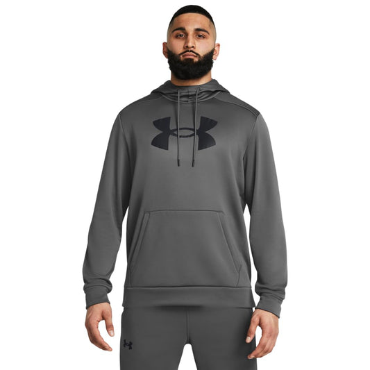 Under Armour Men's Armour Fleece Big Logo Hoodie, (025) Castlerock / / Black, Large