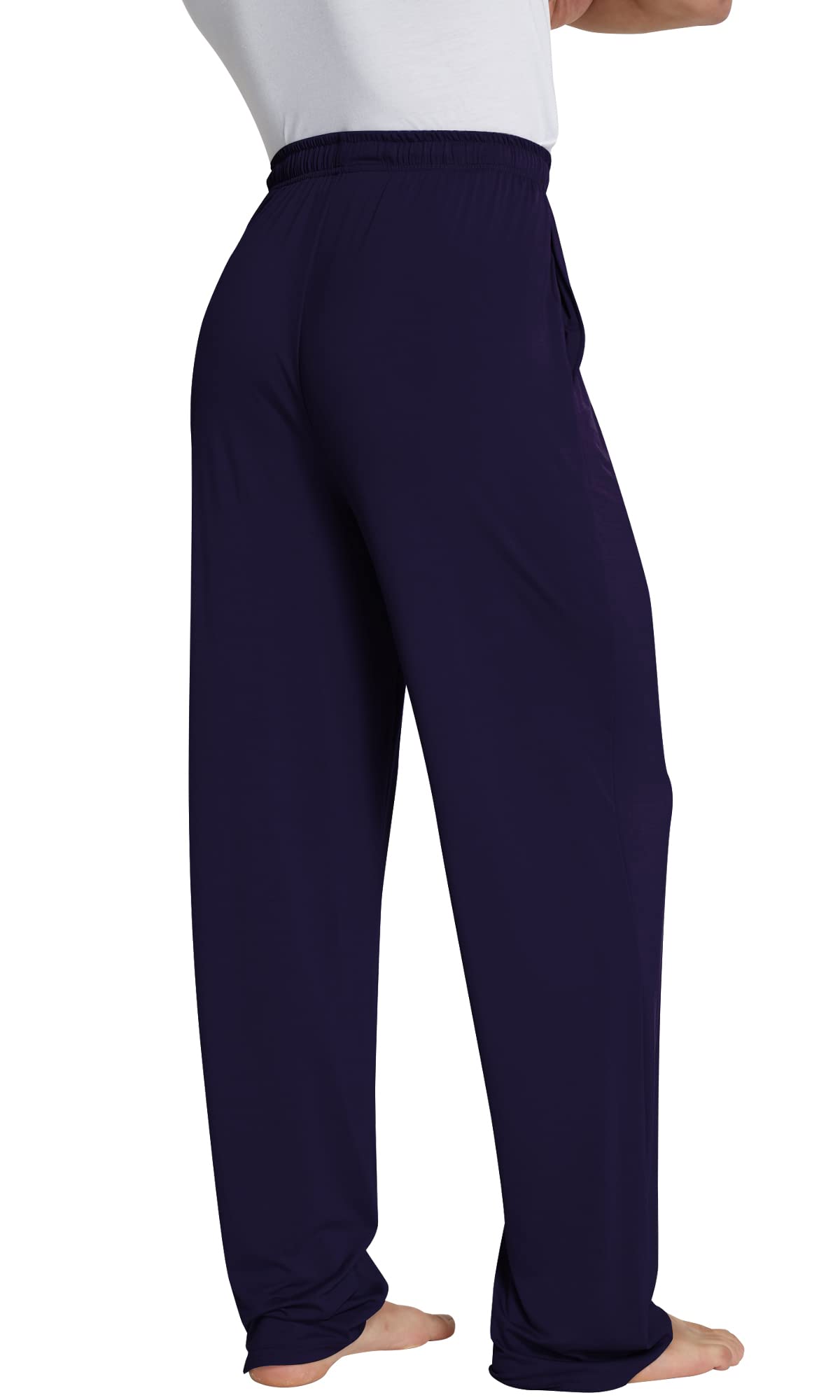 WiWi Bamboo Viscose Pajama Pants for Men Tall Sleep Bottoms Big Warm Long Pj Lightweight Lounge Sweatpants S-XXL, Navy, X-Large