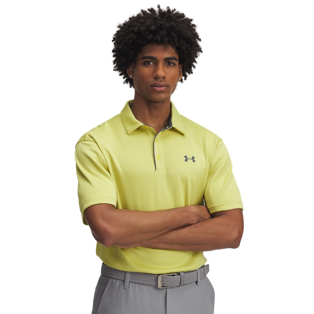 Under Armour Men's Tech Polo, Yellow Shade/Pitch Gray, LT