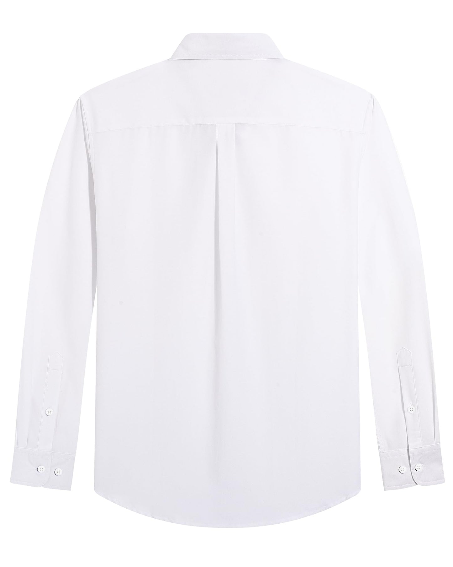 J.VER Men's Oxford Shirt Long Sleeve Button Up Shirts Solid Casual Formal Shirts with Pocket A-White 2XL-Tall