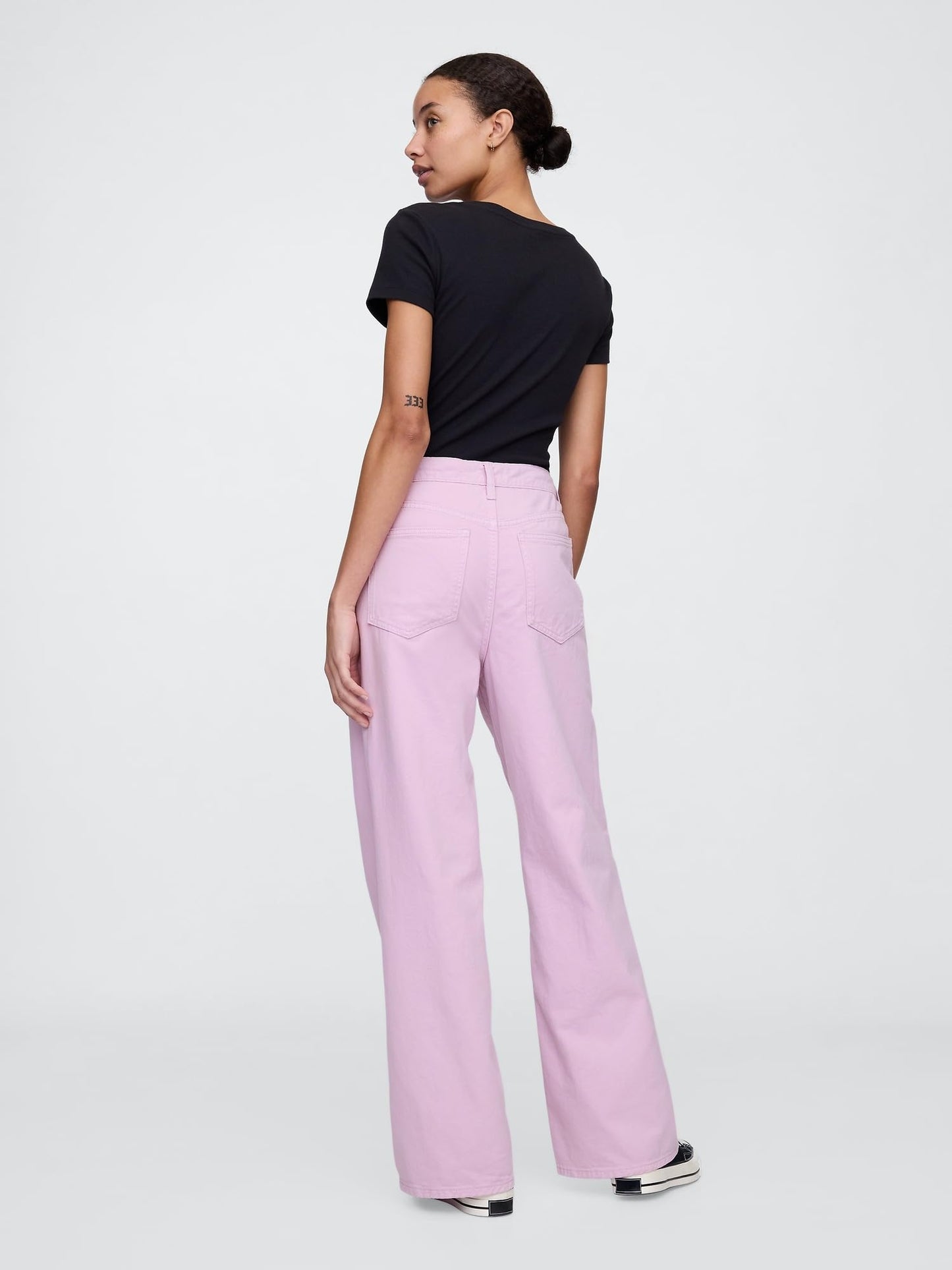 GAP Womens High Rise Wide Leg Jeans Orchid 207 27 Long
