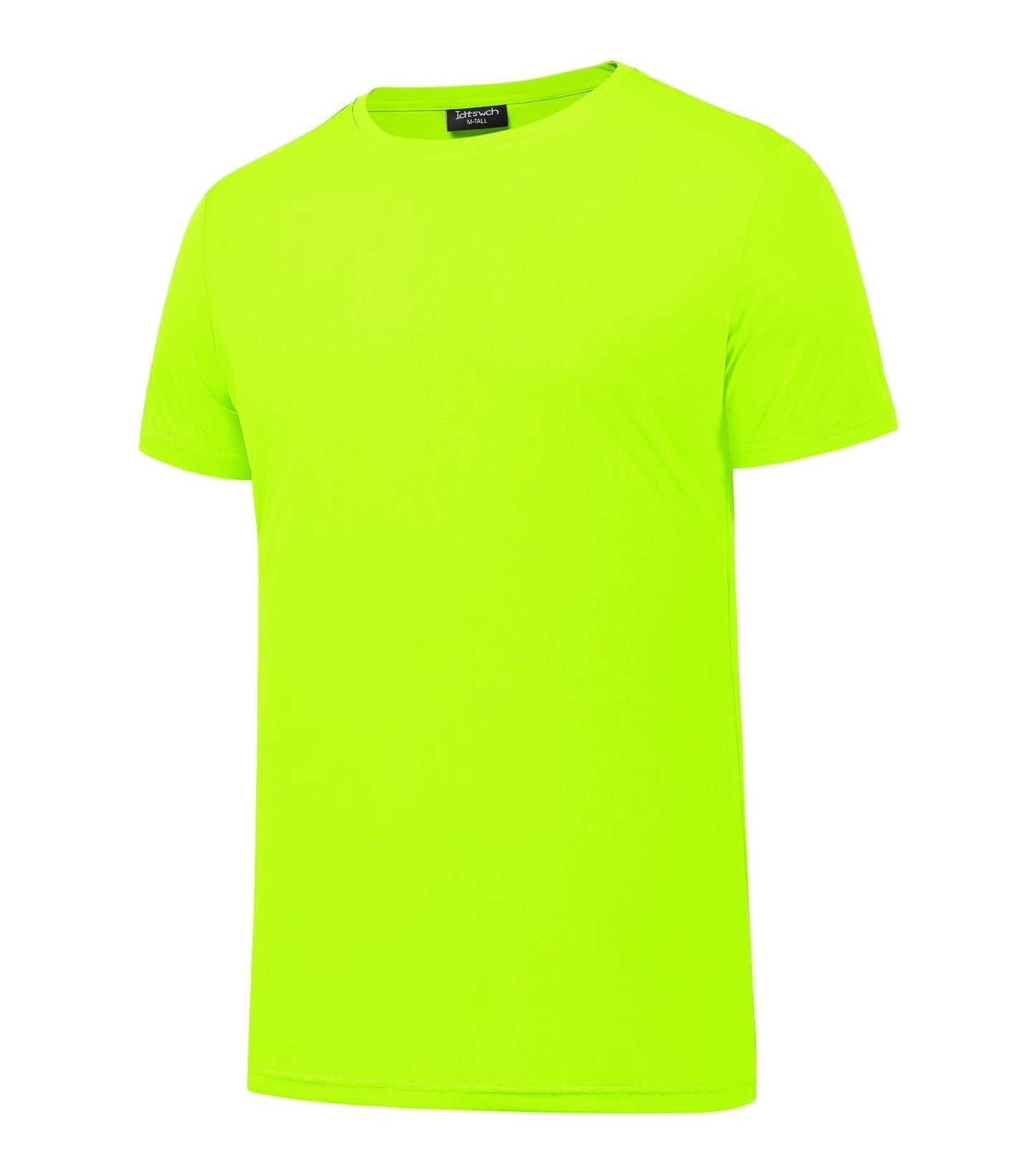 Idtswch Men's Tall T-Shirt Rash Guard UPF 50+ T-Shirt Quick Dry Swim Water Top Tee Short Sleeve Athletic Shirts neon green-3XL