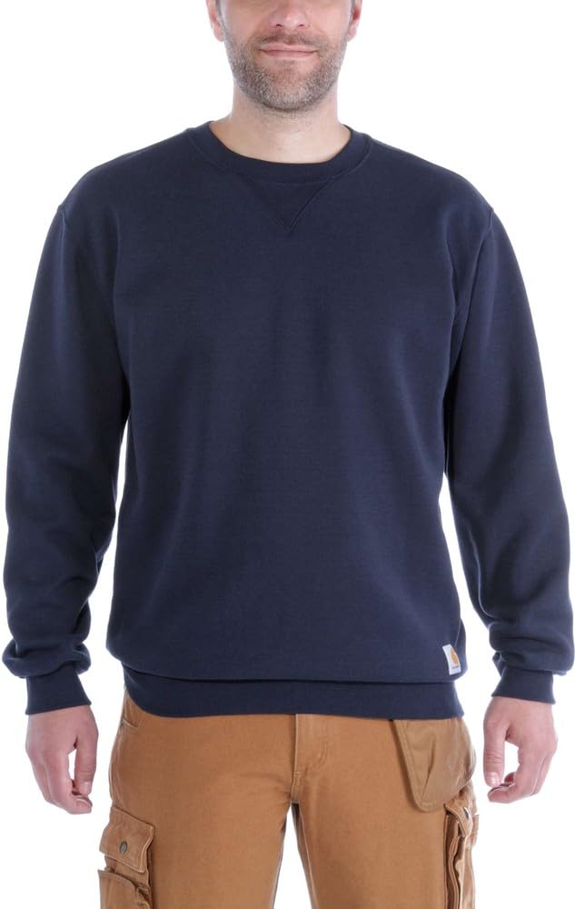 Carhartt mens Midweight Crewneck Sweatshirt (Big & Tall) work utility t shirts, New Navy, XX-Large Big Tall US