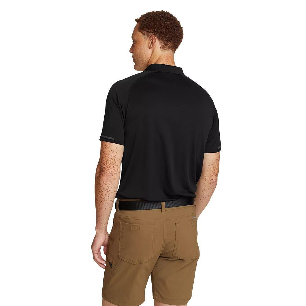 Eddie Bauer Men's Resolution Pro Short-Sleeve Polo Shirt 2.0, Black, X-Large, Tall