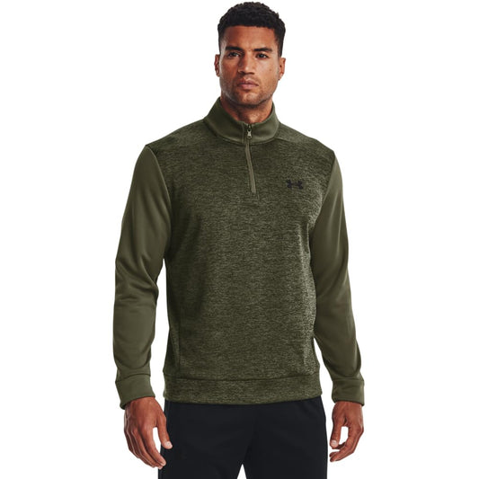 Under Armour Men's Armour Fleece Twist Quarter Zip, (390) Marine OD Green / / Black, Medium