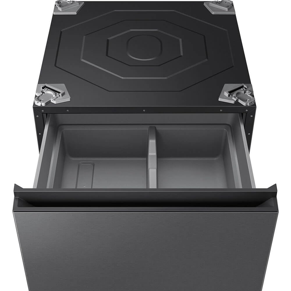 SAMSUNG Bespoke AI Laundry Comb Pedestal with Pull Out Storage Drawer, WE702NZ/US, Dark Steel