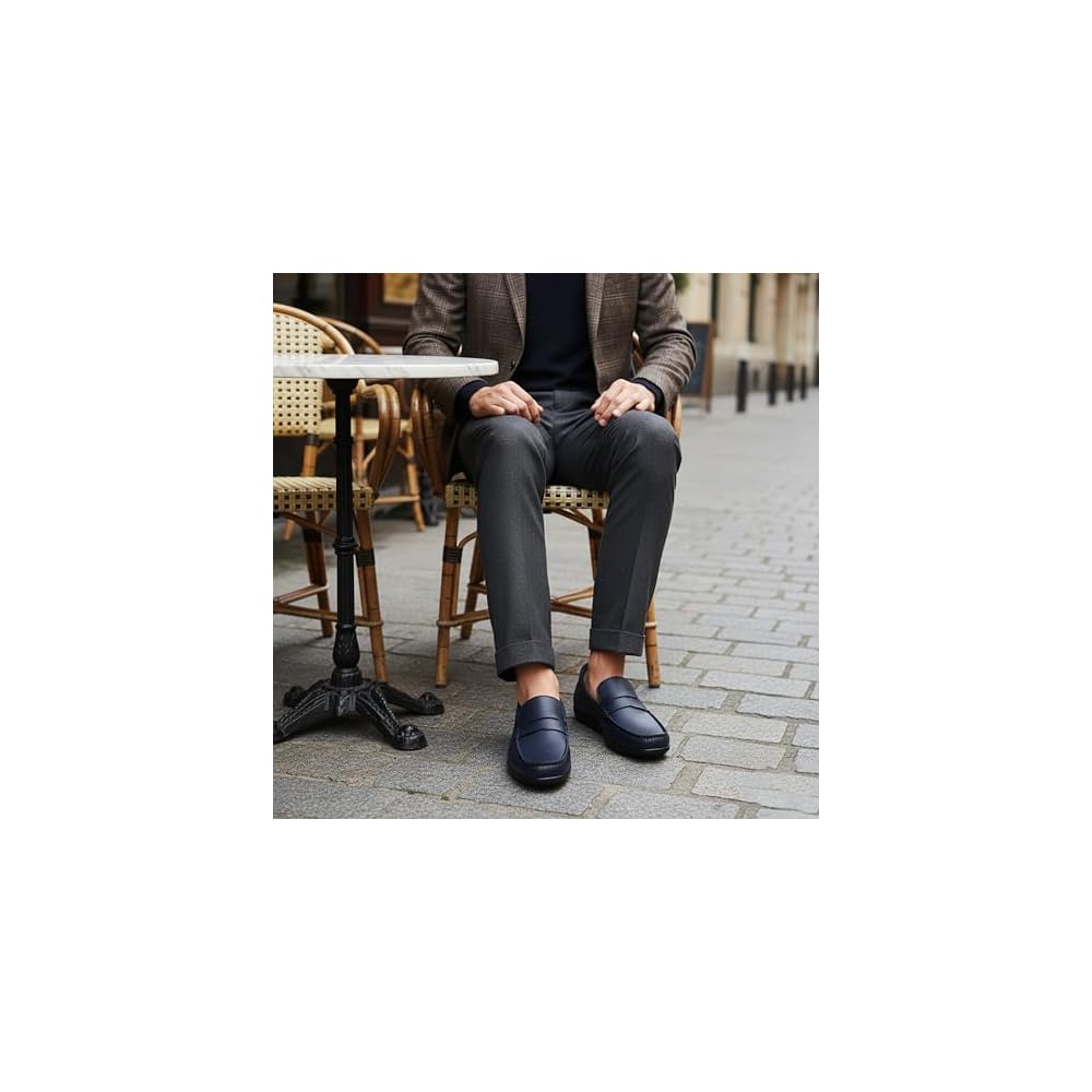 Navy Grainy Leather