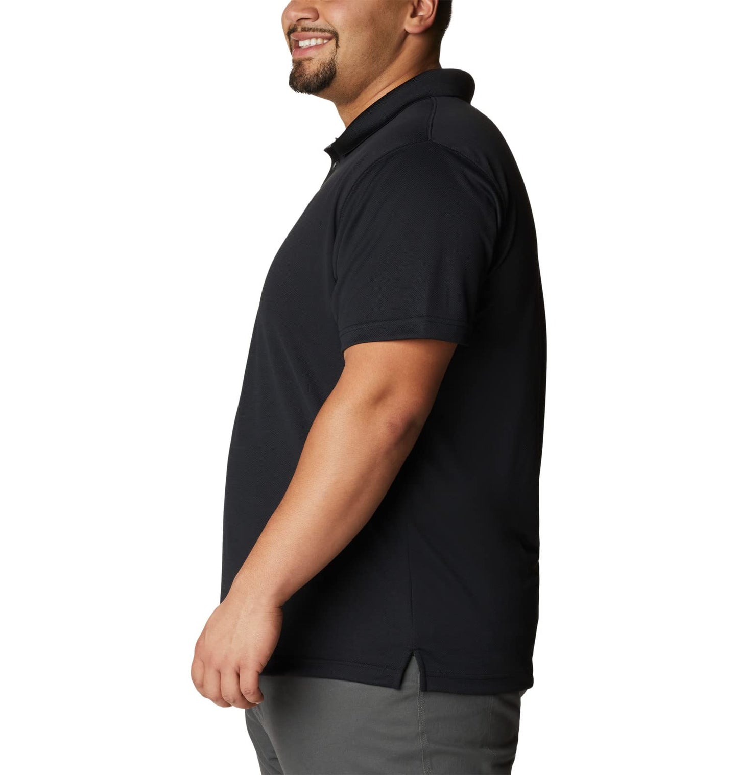 Columbia Men's Big & Tall Utilizer Short Sleeve Wicking Polo with UV Protection, Black, Large Tall