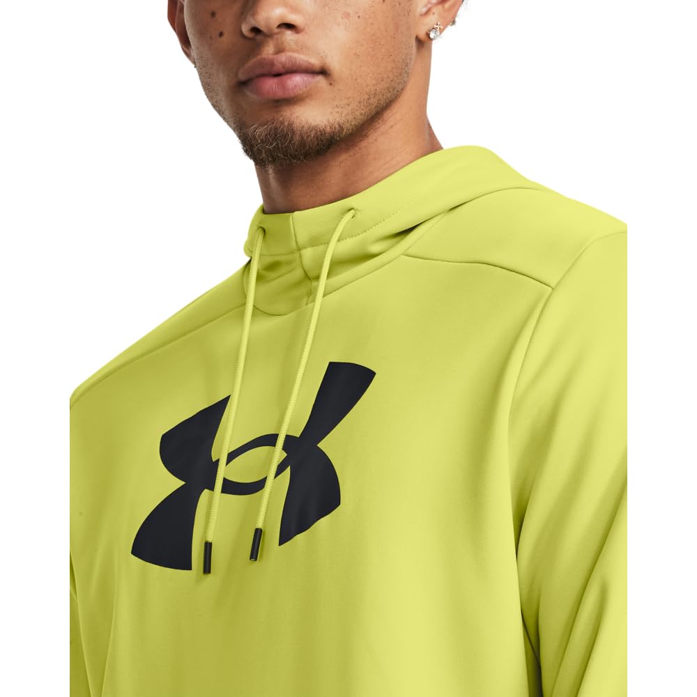 Under Armour mens Armour Fleece Big Logo Hoodie, (743) Lime Yellow / / Black, Large Tall