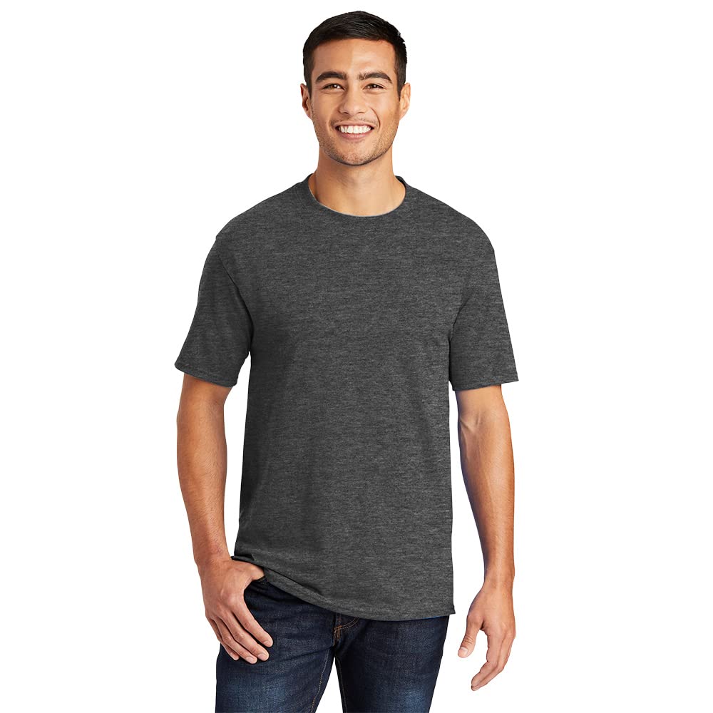 PORT AND COMPANY Tall 50/50 Cotton/Poly Tshirts (PC55T) Dark Heather Grey, 3XLT