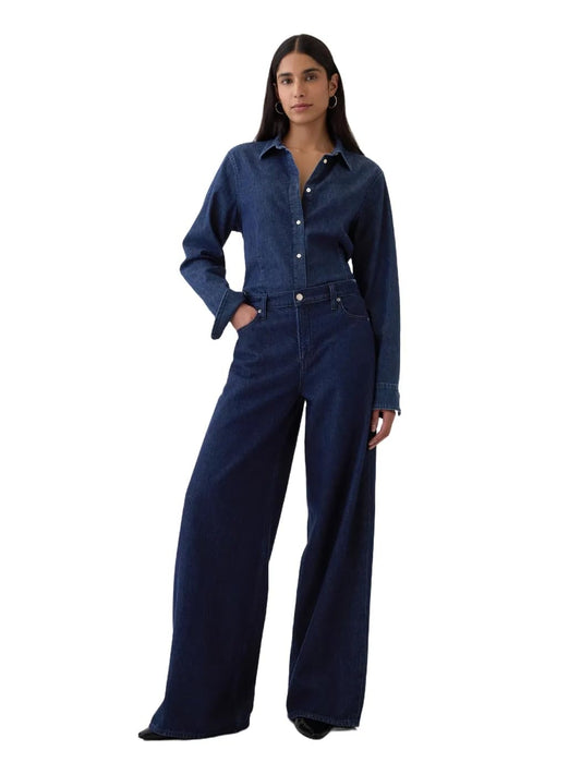 GAP Womens Mid Rise Baggy Denim Rinsed 29 Long