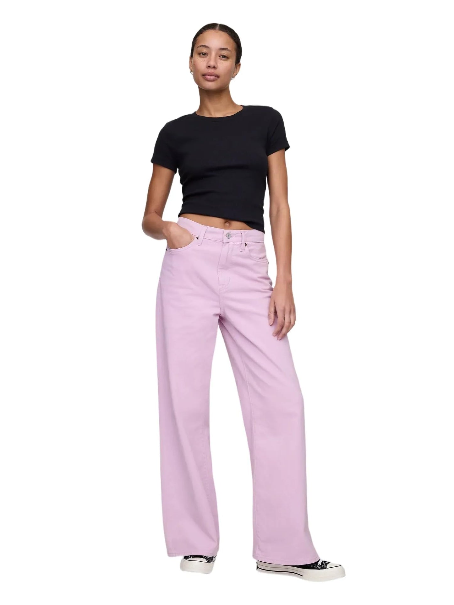 GAP Womens High Rise Wide Leg Jeans Orchid 207 29 Long