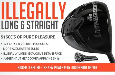 Big Tall Juggernaut Driver Extra Long XL XXL Golf Club 515cc Drivers All Black USGA Illegal Oversized Insanely Massive Huge 2015 Biggest Long Distance Driver (Right, +3" Longer Than Standard = 48")