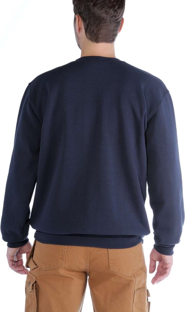 Carhartt mens Midweight Crewneck Sweatshirt (Big & Tall) work utility t shirts, New Navy, XX-Large Big Tall US