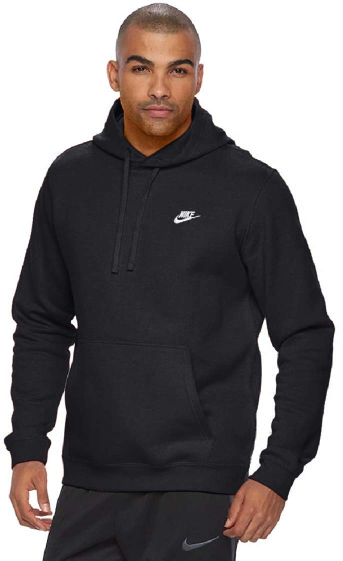 Nike Men's Club Fleece Pullover Hoodie (BLACK, XL TALL)