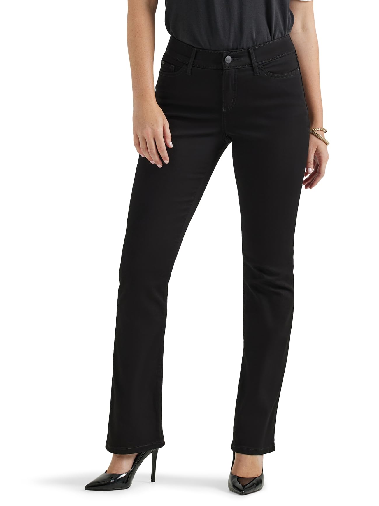 Lee Women's Ultra Lux Comfort with Flex Motion Bootcut Jean Black 16 Long
