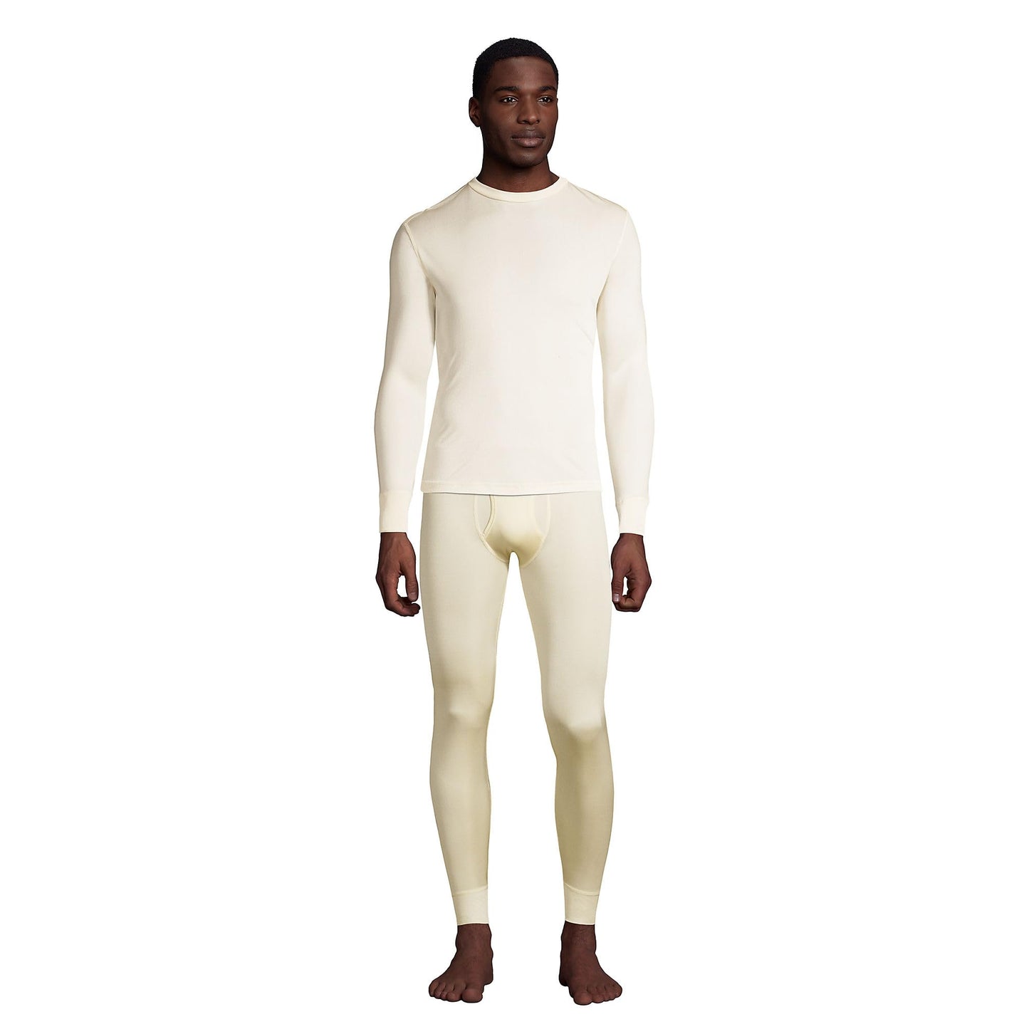 Lands' End Mens Silk Interlock Pant Ecru Tall X-Large