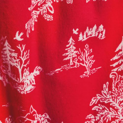 Red/Ivory Woodland Scene