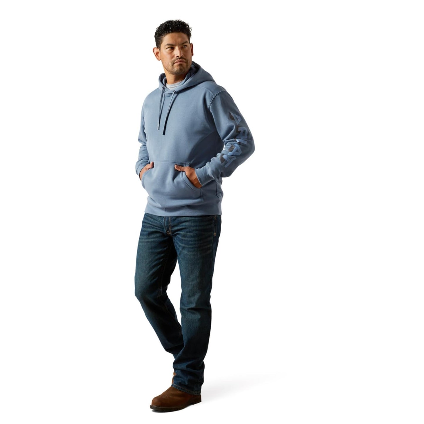 Ariat Rebar Lightweight Logo Hoodie, Moonlight Blue, 3X-Large Tall