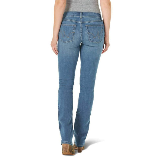 Wrangler Womens Western Mid Rise Stretch Straight Leg Jeans, Brianna, 11 1 US