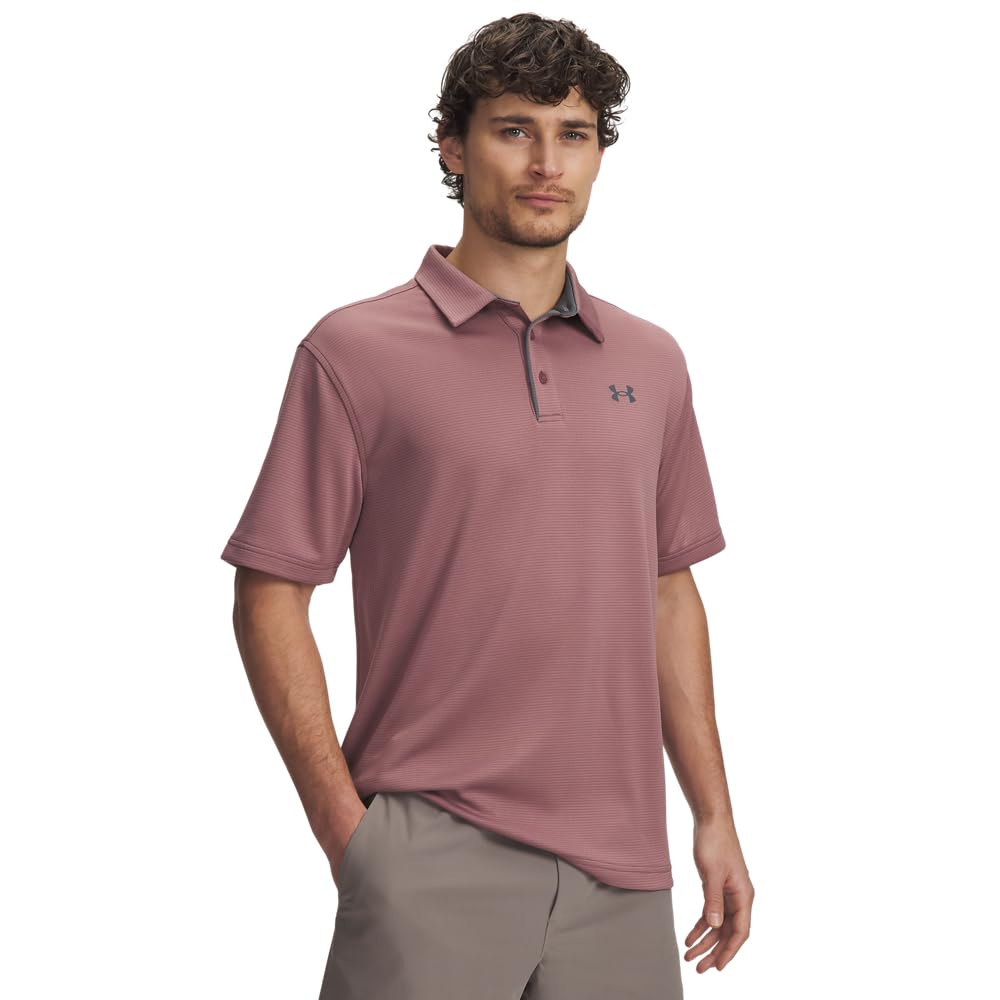 Under Armour Men's Tech Golf Polo, (651) Maroon Mist / / Pitch Gray, 3X-Large Tall