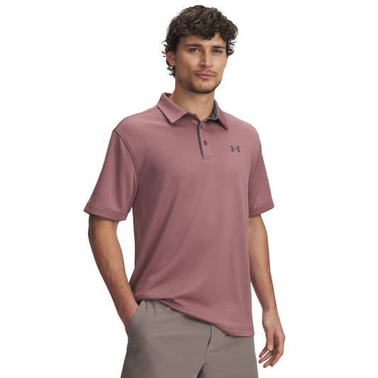 Under Armour Men's Tech Golf Polo, (651) Maroon Mist / / Pitch Gray, 3X-Large Tall