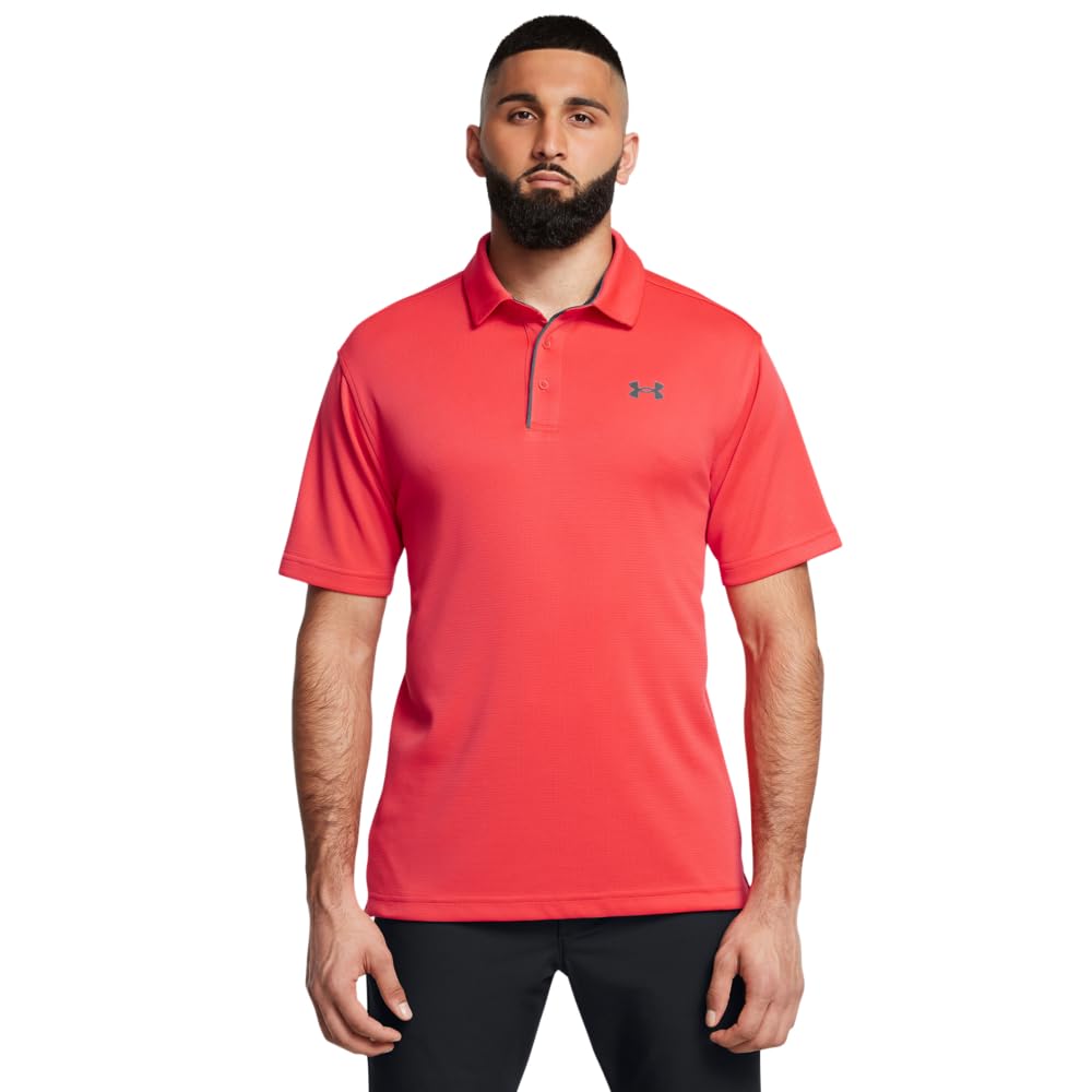 Under Armour Men's Tech Golf Polo, (713) Racer Red / / Pitch Gray, 3X-Large Tall