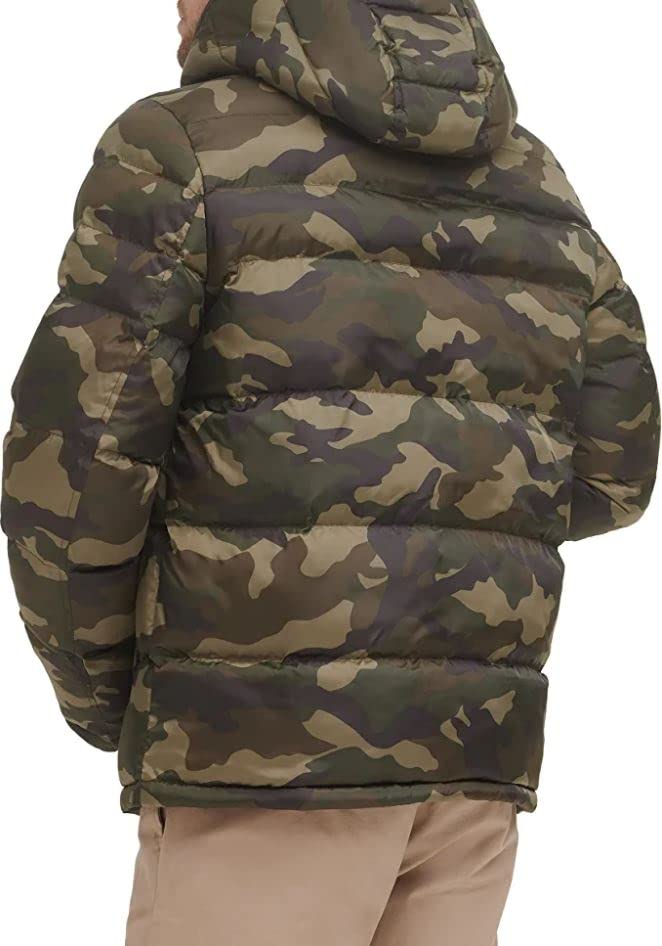 Tommy Hilfiger Men's Hooded Puffer Jacket, Camouflage, XX-Large Tall