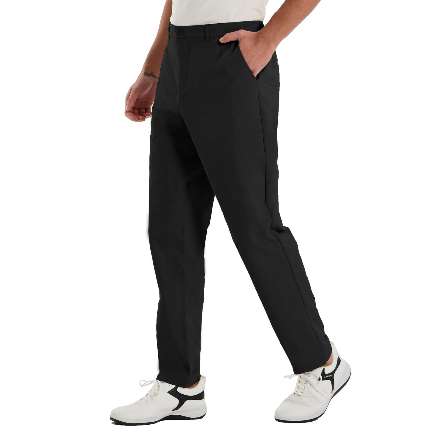 TALL MAXX Tall Men's 36"/38" Inseam Classic-Fit Casual Chino Pants Black