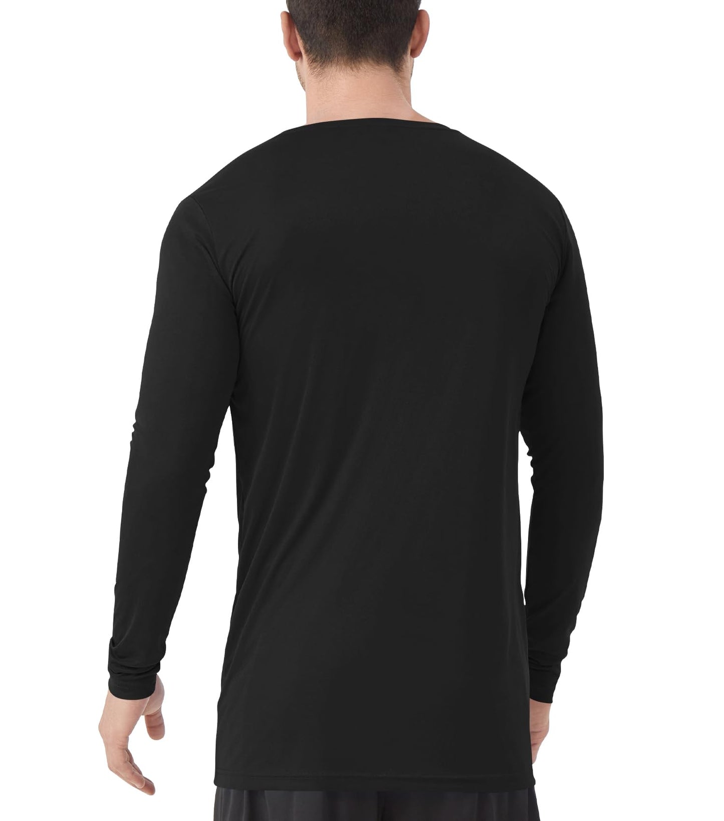 Men's Tall Rash Guard Long Sleeve T Shirts - UPF 50+ Sun Protection Tee Shirt for Fishing, Swim, Hiking Black