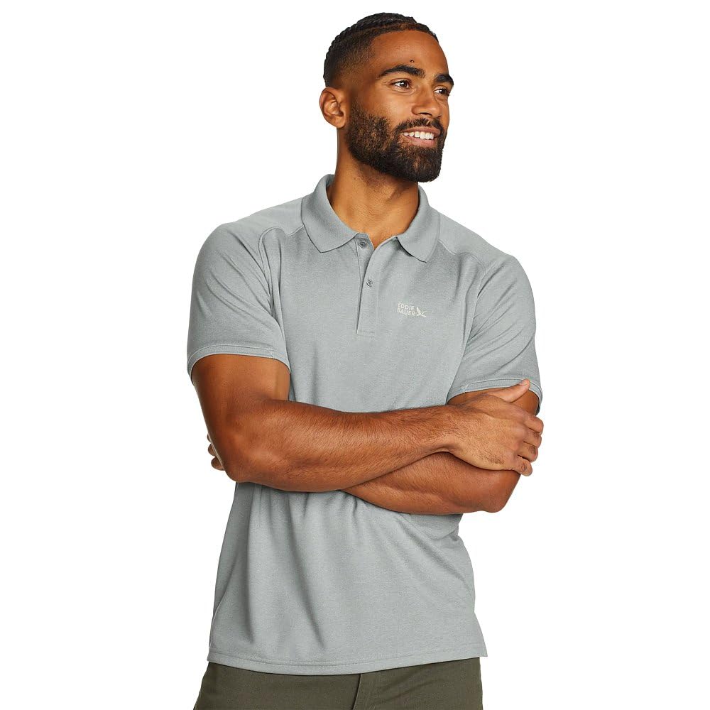 Eddie Bauer Men's Resolution Pro Short-Sleeve Polo Shirt 2.0, Gray, Large, Tall