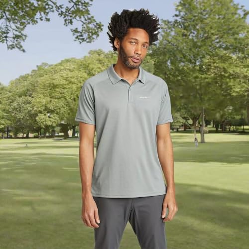 Eddie Bauer Men's Resolution Pro Short-Sleeve Polo Shirt 2.0, Gray, X-Large, Tall
