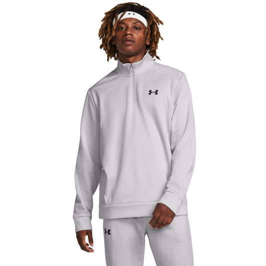 Under Armour mens Armour Fleece Twist Quarter Zip, (015) Halo Gray / / Black, 3X-Large Tall