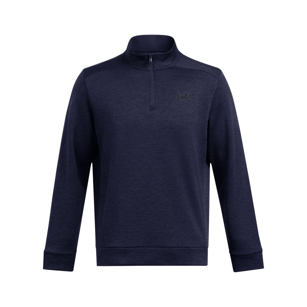 Under Armour Men's Armour Fleece Twist Quarter Zip, (410) Midnight Navy / / Black, Large