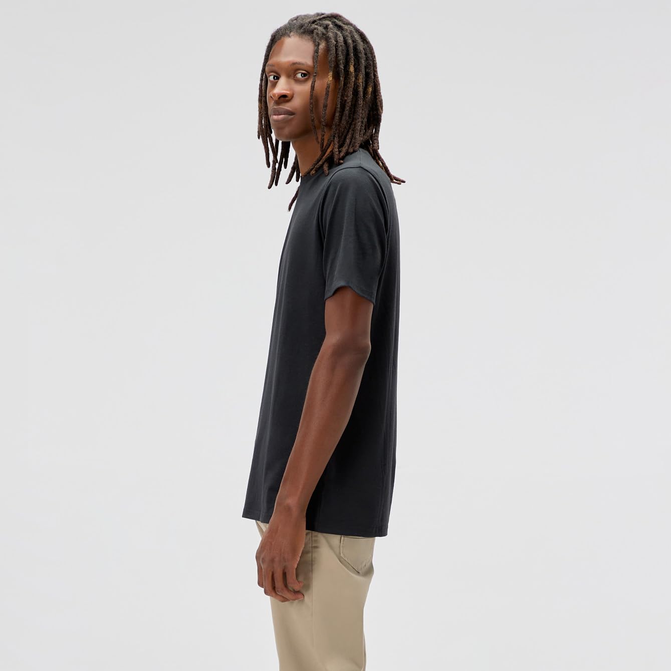 TallSlim Men's Tall Slim-Fit Short Sleeve Crewneck T-Shirt - Extra Long, Slim Fit, Preshrunk Easy Care, Olive, Large