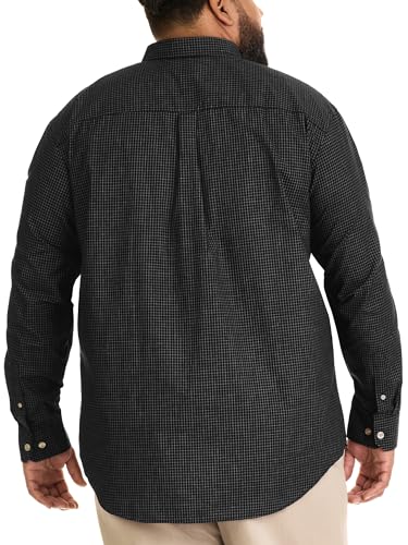 Van Heusen Men's Size Big Wrinkle Free Long Sleeve Button Down Shirt, Black, 3X-Large Tall