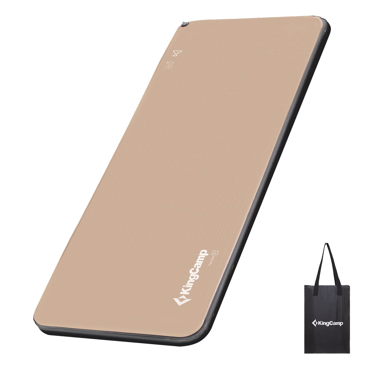Kingcamp FLEXIREST 5.0 Sleeping Pad for Camping, PVC-Free Air Inflatable High Support Compact Camping Mattress with Pump Sack for Glamping Tent Cot Car Travel, 79"*30"*2"