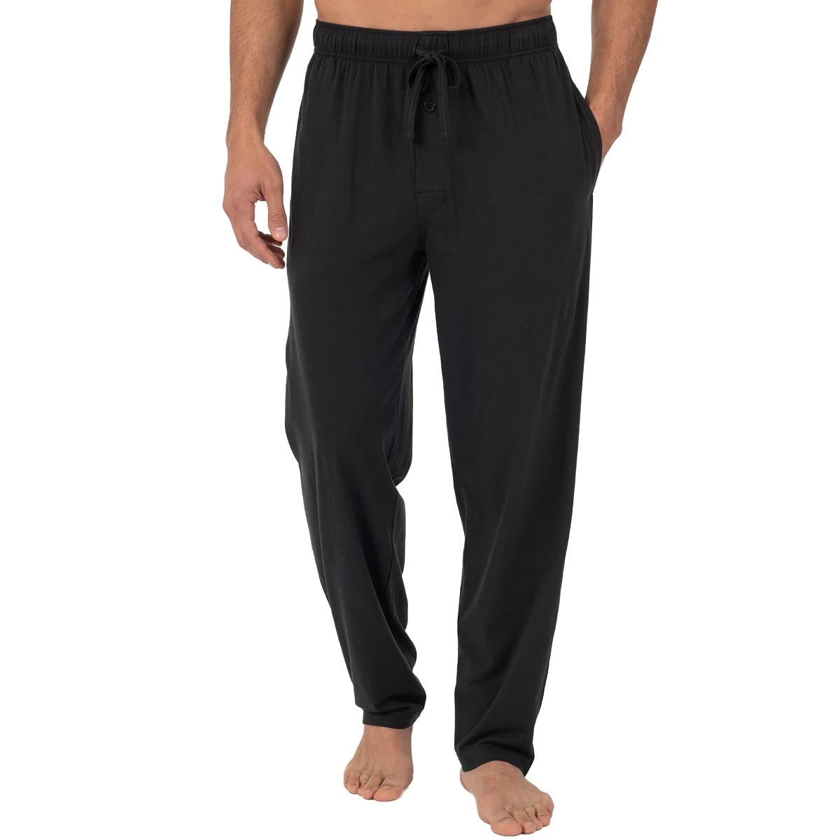 Fruit of the Loom Men's Extended Sizes Jersey Knit Sleep Pant (1-Pack), Black, 2XL Tall