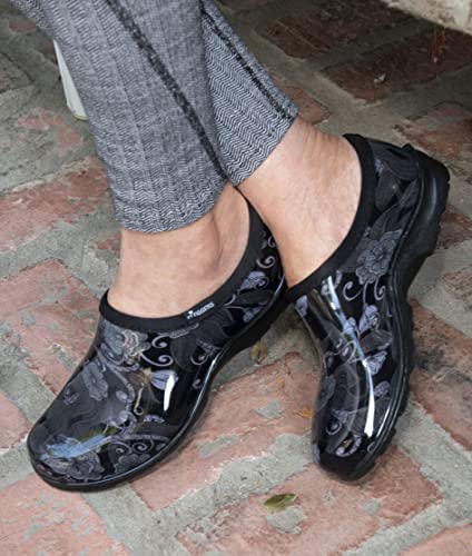 Mod Floral Print Black