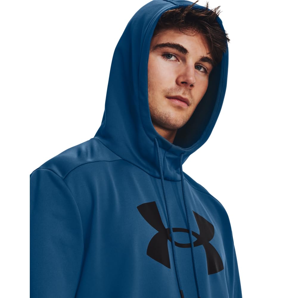 Under Armour mens Armour Fleece Big Logo Hoodie, (426) Varsity Blue / / Black, Large Tall