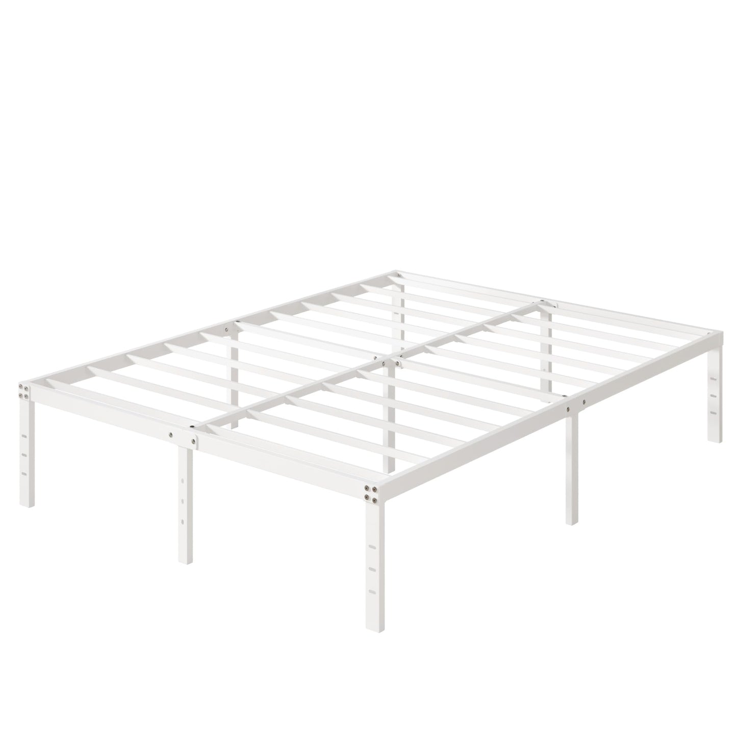 Upcanso 16 Inch White California King Bed Frames No Box Spring Need, Platform Cal King Bed Frame with High Storage, Eassy Assembly 3,500 lbs Heavy Duty Bedframes
