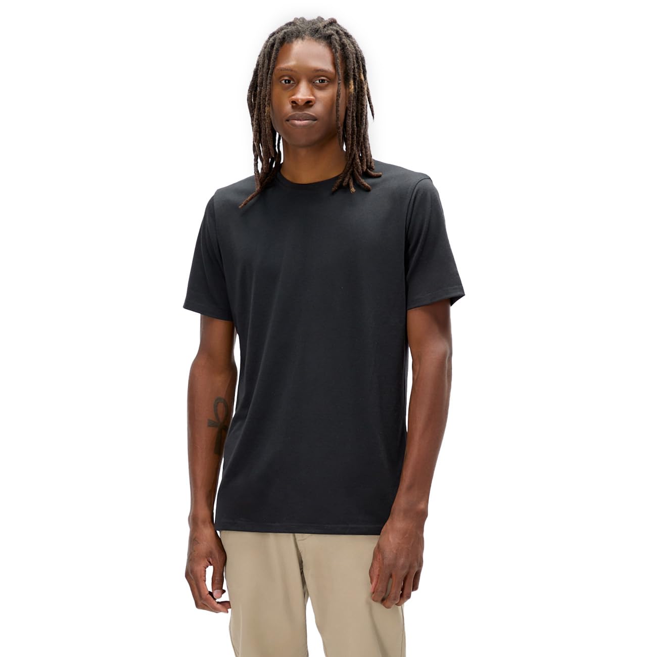 TallSlim Men's Tall Slim-Fit Short Sleeve Crewneck T-Shirt - Extra Long, Slim Fit, Preshrunk Easy Care, Black, Medium