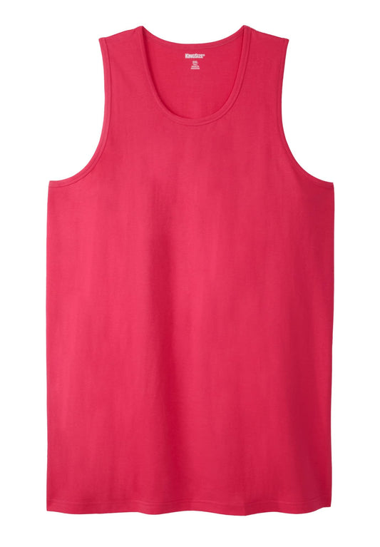 KingSize Men's Big & Tall Shrink-Less Lightweight Longer-Length Tank - 8XL, Electric Pink