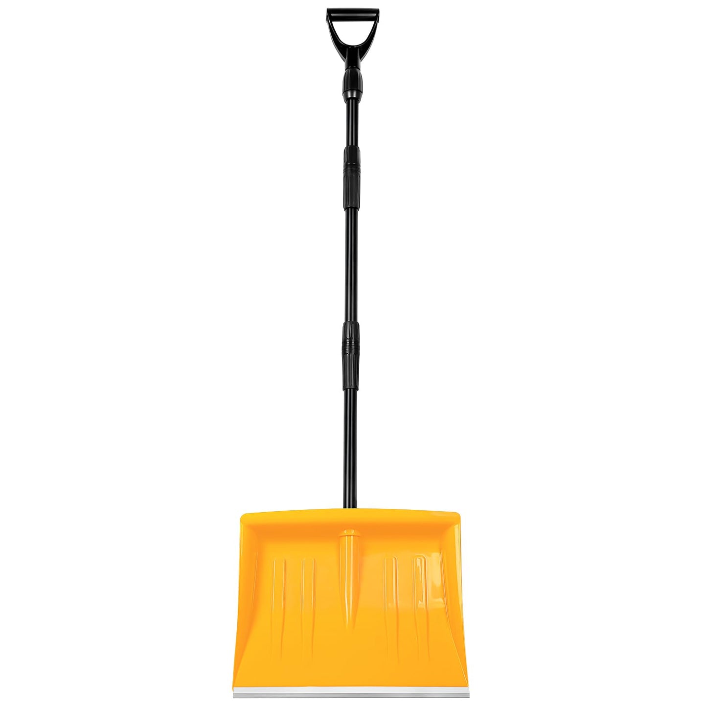 Snow Shovel for Driveway Stairs Decks Garage Snow Removal with Telescopic 52-59 inch Long Handle Lightweight Household Snow Shovel for Soft and Light Snow Removal (16 inch Wide)