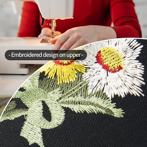Black Embroidery Flower