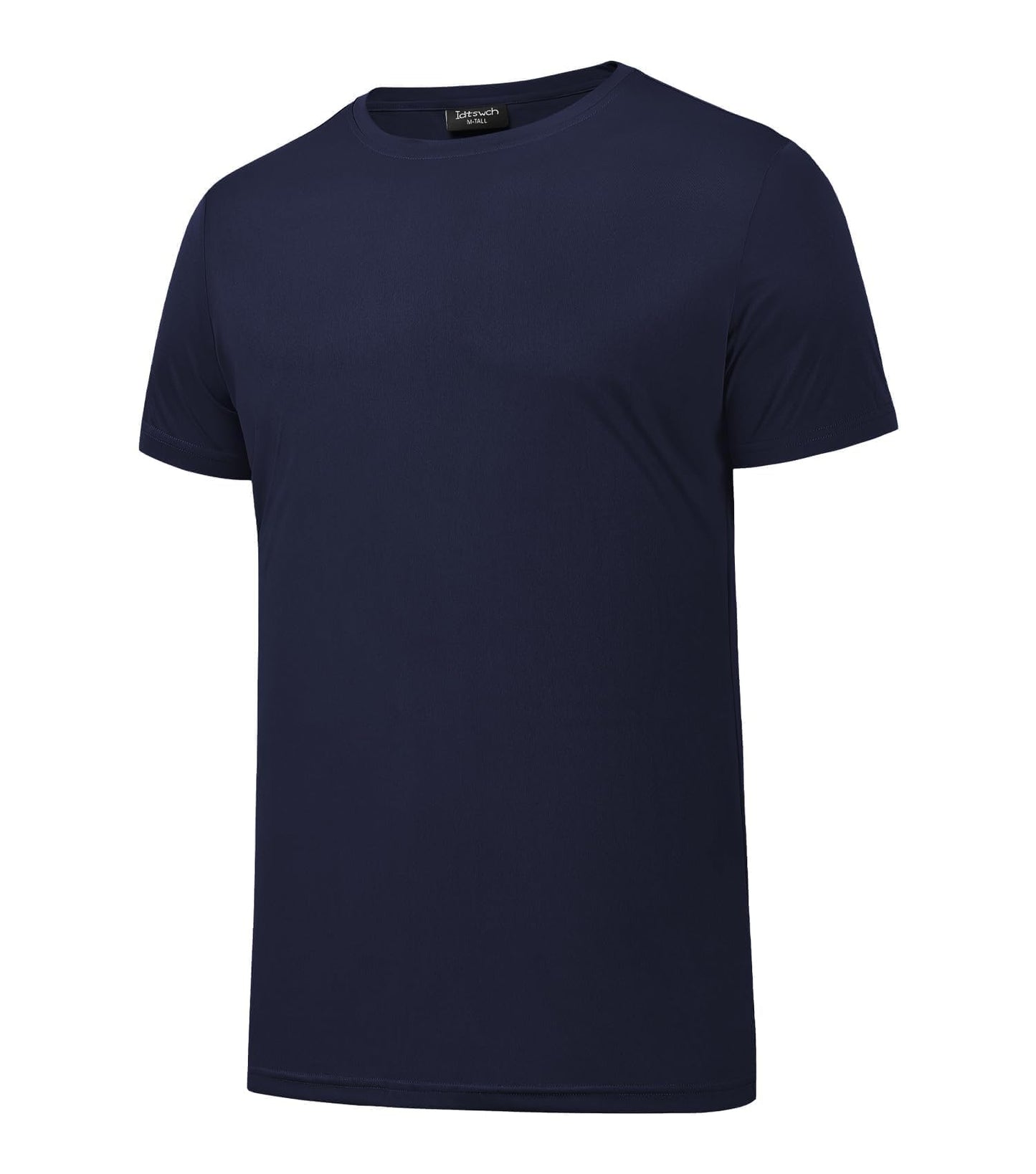 Idtswch Men's Tall T-Shirt Rash Guard UPF 50+ T-Shirt Quick Dry Swim Water Top Tee Short Sleeve Athletic Shirts Navy-L